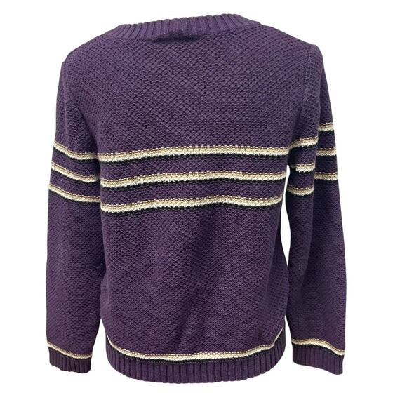 Christopher & Banks Womens XL Long Sleeve Striped V-Neck Pullover Sweater - Picture 4 of 6